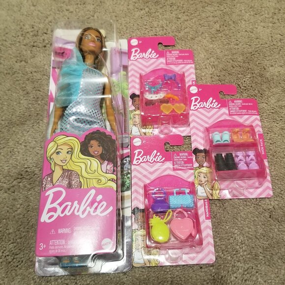 Barbie Other - Barbie Doll + 3 Accessory Packs